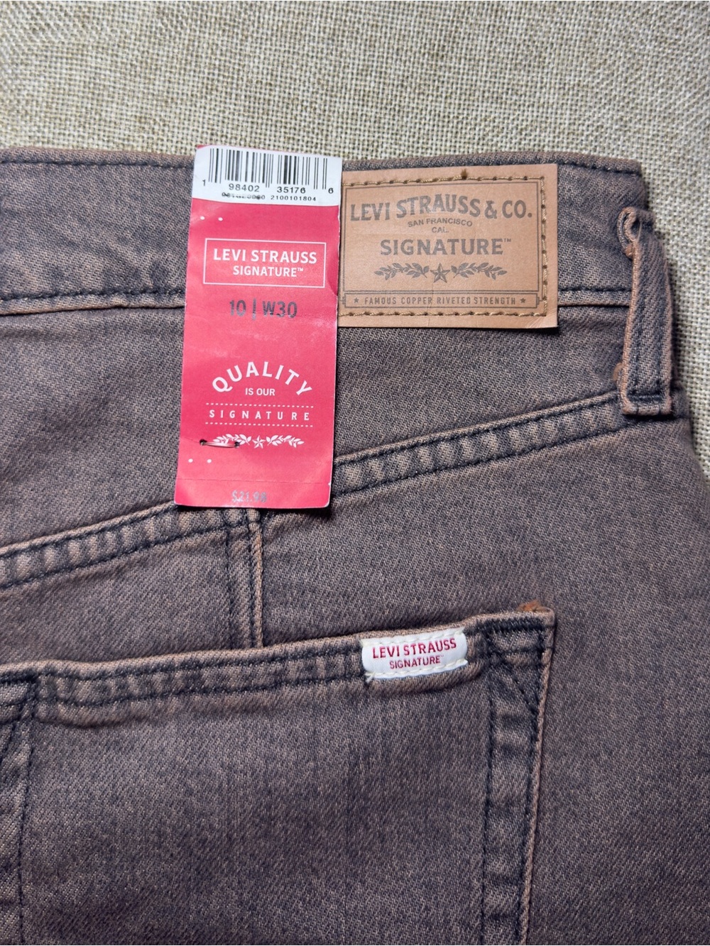 Levi Strauss Signature Vintage A-Line Seamed Shorts Brown Size 10 W30 - Picture 6 of 10
